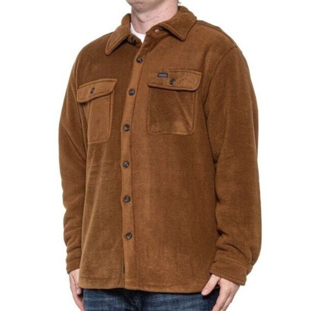 NWT $70 Smith's Workwear Men's Sherpa Lined Fleece Shirt Jacket Shacket Brown XL